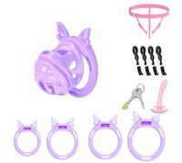 Chastity Lock Lightweight Chastity Cage Devices SM Inverted Cock Cage Penis Exercise Sex Toys Invisible Use with 4 Silicone Cock Rings for Male(ZZ,S)