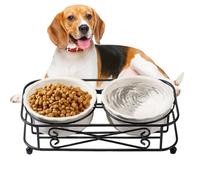 Chat Bowl - Double Bowl with Adjustable Support, Water and Ceramic Food Distributor | Set by Design - Not - Bowls for Dogs and Cats for Puppies, Kittens, Indoor Use