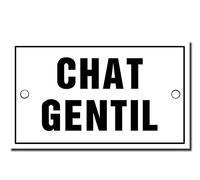 Chat Gentil (Friendly Cat) French Plaque, 4" x 2.5"