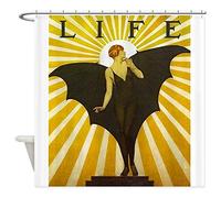 CHATAE Art Deco Bat Lady Pin Up Flapper Shower Curtain - Standard White