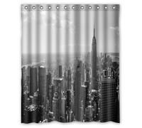 CHATAE Black and White New York City Skyline Shower Curtain Mildew Waterproof Polyester Fabric Bathroom Shower Curtain 60" x 72" Inch