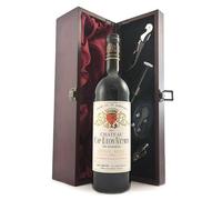 Chateau Cap Leon Veyrin 1987 Medoc Cru Bourgeois (Red wine) vintage wine in a silk lined wooden box with four wine accessories, 1 x 750ml
