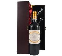 Chateau Caronne Ste Gemme 2010 Bordeaux Superieur vintage wine in a silk lined wooden box with four wine accessories, 1 x 750ml