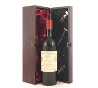 Chateau Cheval Blanc 1969 1er Grand Cru Classe St Emilion vintage wine in a silk lined wooden box with four wine accessories, 1 x 750ml