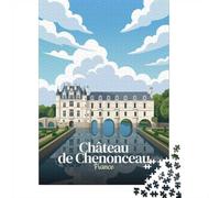 Chateau de Chenonceau, France Illustration Jigsaw Puzzle, 1000 Piece