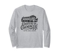 Château de Chenonceau Val de Loire France Black Print Long Sleeve T-Shirt