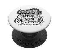 Château de Chenonceau Val de Loire France Black Print PopSockets Adhesive PopGrip