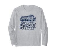 Château de Chenonceau Val de Loire France Navy Print Long Sleeve T-Shirt