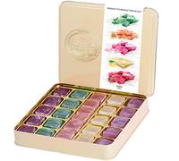 Chateau De Mediterranean Assorted Turkish Delight - 500 g | Rose, Mint, Orange, Lemon & Pomegranate Flavour | Traditional Lokum Dessert | Gourmet Gift Tin | Handmade in Turkey | Approx 26 pieces