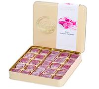 Chateau De Mediterranean Rose Turkish Delight - 500 g | Floral Flavour Lokum Dessert | Approx 26 Pieces | Gourmet Gift Box Tin | Handmade in Turkey Using Real Rose Petals Following Traditional Recipe