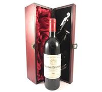 Chateau Desmirail 1986 Margaux (Red wine) vintage wine in a silk lined wooden box with four wine accessories, 1 x 750ml