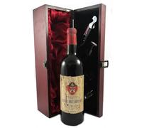 Chateau Haut Lavallade 1961 Saint Emilion (Red wine) vintage wine in a silk lined wooden box with four wine accessories, 1 x 750ml