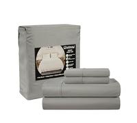 CHATEAU HOME COLLECTION 100% Cotton Luxury Sheets - Full Size Bed Set, Breathable & Cooling, Deep Pocket Sheets & Pillowcases, 400 Thread Count, Silver