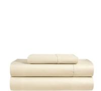 CHATEAU HOME COLLECTION 400 Thread Count Cotton Bed Sheets twinSize Bed Set Fits Upto 17" twinMatress, 3 Piece Soft Sateen Weave Machine Washable Luxury Beige Bedding- Ivory