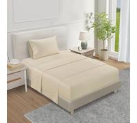 CHATEAU HOME COLLECTION 800 Thread Count 100% Egyptian Cotton Twin XL Bed Sheets Bedding Sheets & Pillowcases 3 Piece Sheet Set Solid Sateen Weave 16" Deep Pocket Cotton Sheets - Ivory