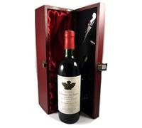 Chateau La Combe des Dames 1973 Bordeaux (Red wine) vintage wine in a silk lined wooden box with four wine accessories, 1 x 750ml