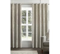 Chateau Pair of Eyelet Lined Curtains Natural
