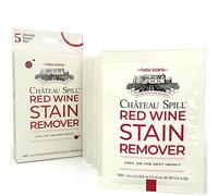 Chateau Spill Red Wine Stain Remover Wipes - 5 Count Individually Wrapped to go Wipes for Stubborn Stains on Clothes, Tablecloth, Carpet, Upholstery and Laundry