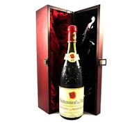 Chateauneuf du Pape 1977 Domaine de Mont Redon (Red wine) vintage wine in a silk lined wooden box with four wine accessories, 1 x 750ml