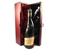 Chateauneuf du Pape 'La Fiole' Pere Anselme (Red wine) vintage wine in a silk lined wooden box with four wine accessories, 1 x 750ml