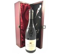 Chateauneuf du Pape 'Les Safres' 2007 Le Clos du Caillou (Red wine) vintage wine in a silk lined wooden box with four wine accessories, 1 x 750ml