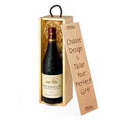 Châteauneuf-du-Pape Red Wine Gift Box With Engraved Personalised Customised Lid