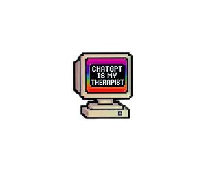 ChatGPT Is My Therapist Retro Computer Enamel Pin, Funny Tech Humor Pin Brooch, Computer AI Joke Lapel Badges, Funny Internet Meme Brooch, Digital Humor Gift For Programmers Friend Coworker Tech Lover