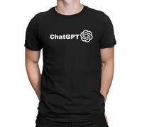 ChatGPT-Tshirt-for-Men-Logo-Basic-Leisure-Tee-T-Shirt-Male-Boyfriend-Gift-Trendy-Loose Black