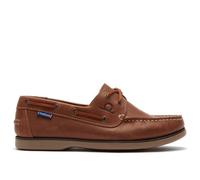Chatham Mens Whitstable Leather Lace Up Boat Shoes in Brown, Size 11 | Charlies