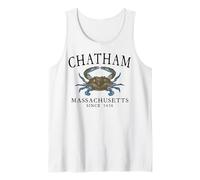 Chatham Massachusetts Crab Town Since 1656 Black Letters Tank Top