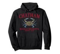 Chatham Massachusetts Crab Town Since 1656 Red Letters Pullover Hoodie