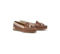Chatham Pulau Women's Premium Leather Tassel Loafers, Tan/Sand, 5