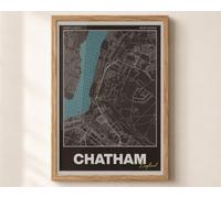 Chatham Street Map Poster Print | England | BLACK | A4