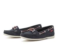 Chatham Women's Payar Navy/Pink Leather Boat Shoes, 5