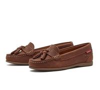 Chatham Women's Pulau Dark Tan Premium Leather Tassel Loafers, 7