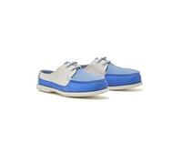 Chatham X Joules Mariner Women's Canvas Slip-On Deck Shoes, Blue/Oat, 5