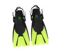 Chatonshen 2 Pieces Adjustable Diving Fins for Swimming Pool, Snorkeling Fins, Comfortable Compact Silicone Swimming Fins, Green, L