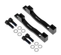 Chatonshen 2Pcs Bike Disc Brake Adapter Set Caliper Mount Bracket Front Rear Brake Rotors Universal Accessory Aluminum Alloy, Black