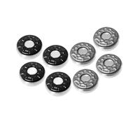 Chatonshen 8 Pieces Shuffleboard Pucks Mini Shuffleboard Pucks Board Game Tabletop Accessories Portable Equipment Stainless Steel Base Suit, Black Gray