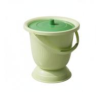 Chatonshen Bedside Urinal Portable Toilet Commodes Chamber Pot with Lid Elevated Base Reduces Knee Strain Odor Control and Removable simplifies Cleaning Suitable, Green, Short Wo Ring