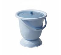 Chatonshen Bedside Urinal Portable Toilet Commodes Chamber Pot with Lid Elevated Base Reduces Knee Strain Odor Control and Removable simplifies Cleaning Suitable, Blue, Short Wo Ring