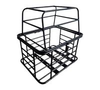 Chatonshen Bike Rear Basket Pet Carrier Cargo Rack Iron Structure Lockable Lid Easily Installed Portable Pet Holder Suitable for Travel Shopping Daily, without Lining