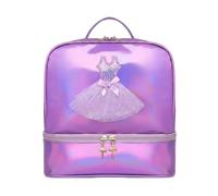 Chatonshen Children Dance Pack Backpack Bag Rucksack Satchel With Ballerina Tutu And Shiny Finish Water Resistant PVC And Clean adjustable straps suitable for, Purple