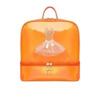 Chatonshen Children Dance Pack Backpack Bag Rucksack Satchel With Ballerina Tutu And Shiny Finish Water Resistant PVC And Clean adjustable straps suitable for, Orange