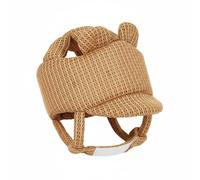 Chatonshen Children Headgear Toddler Padded Helmet Mesh Ventilated Impact Resistance Adjustable Strap Suitable for Early Walking Family Use, Coffee, One Size Adjustable