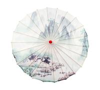 Chatonshen Chinese Oil Paper Parasol with Classic Bamboo Frame and Handmade Silk Cover. Traditional Umbrella Design As A Photography Accessory, Style E