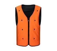 Chatonshen Cooling Vest Zipper Vest Breathable Vest Work Vest Sleeveless Mesh Panels For And Mobility With Tailored V Neckline And Black Trim In Lightweight, Orange Black, Orange, 2x, 2XL