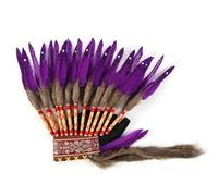 Chatonshen Decorative American Headdress, Indian Hat for Role Playing Games, Violet Gray