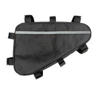 Chatonshen Electric Bike Power Pack Frame Bag Triangle Case Storage Pouch with Cable Port and Reflective Strip Oxford Polyester Secure Mounting Straps Suitable, Array, Black, 35 30 20cm