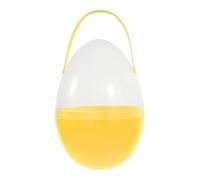 Chatonshen Fillable Giant Easter Egg Shaped Container with Handles, Giant Plastic Egg, Empty Large Eggs, Extra Large Fillable Easter Eggs for Easter Hunt Party Supplies, Yellow